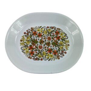Vintage 12" Corelle Corning Ware Indian Summer Oval Serving Platter Tray Floral
